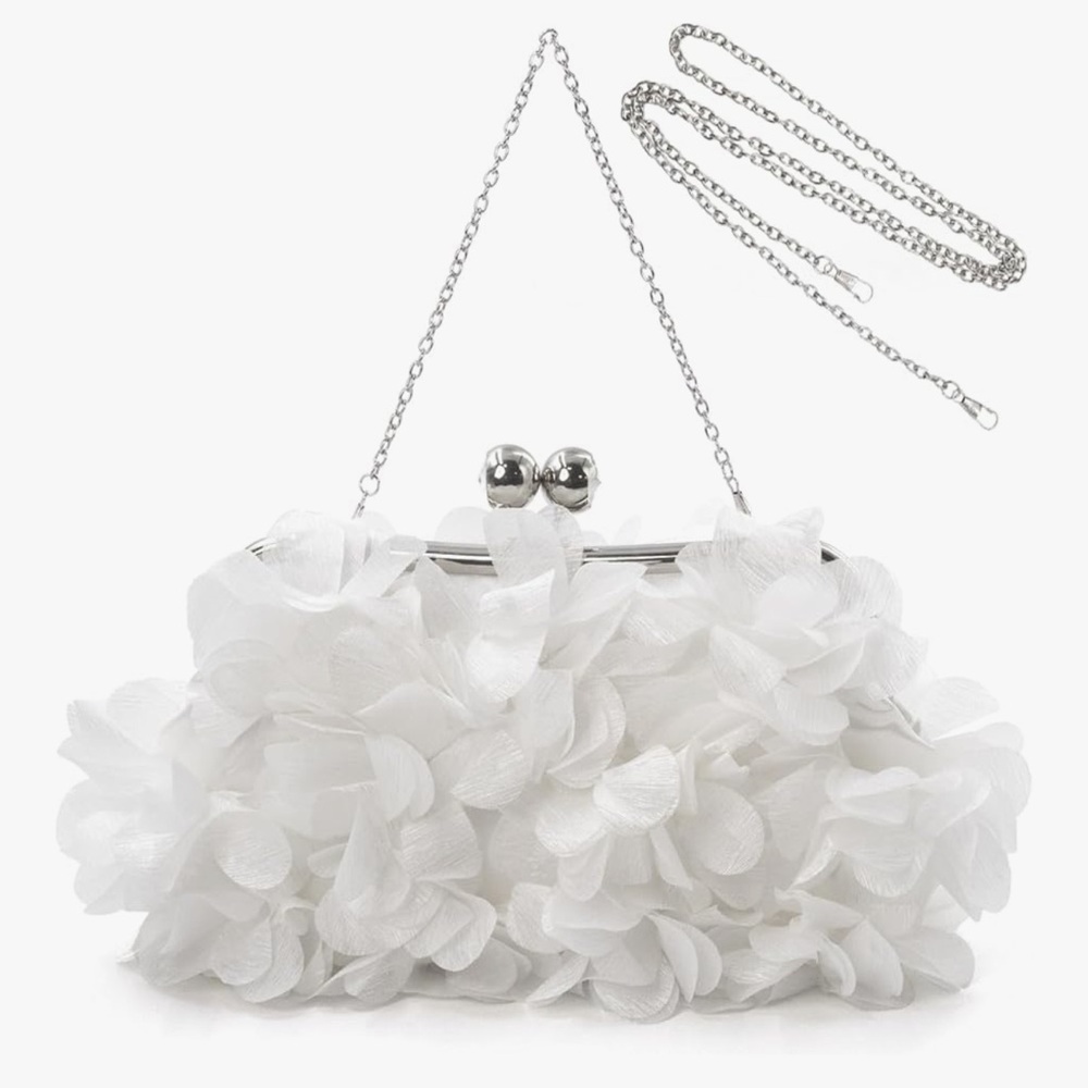 Elegant White Floral Women's Bag